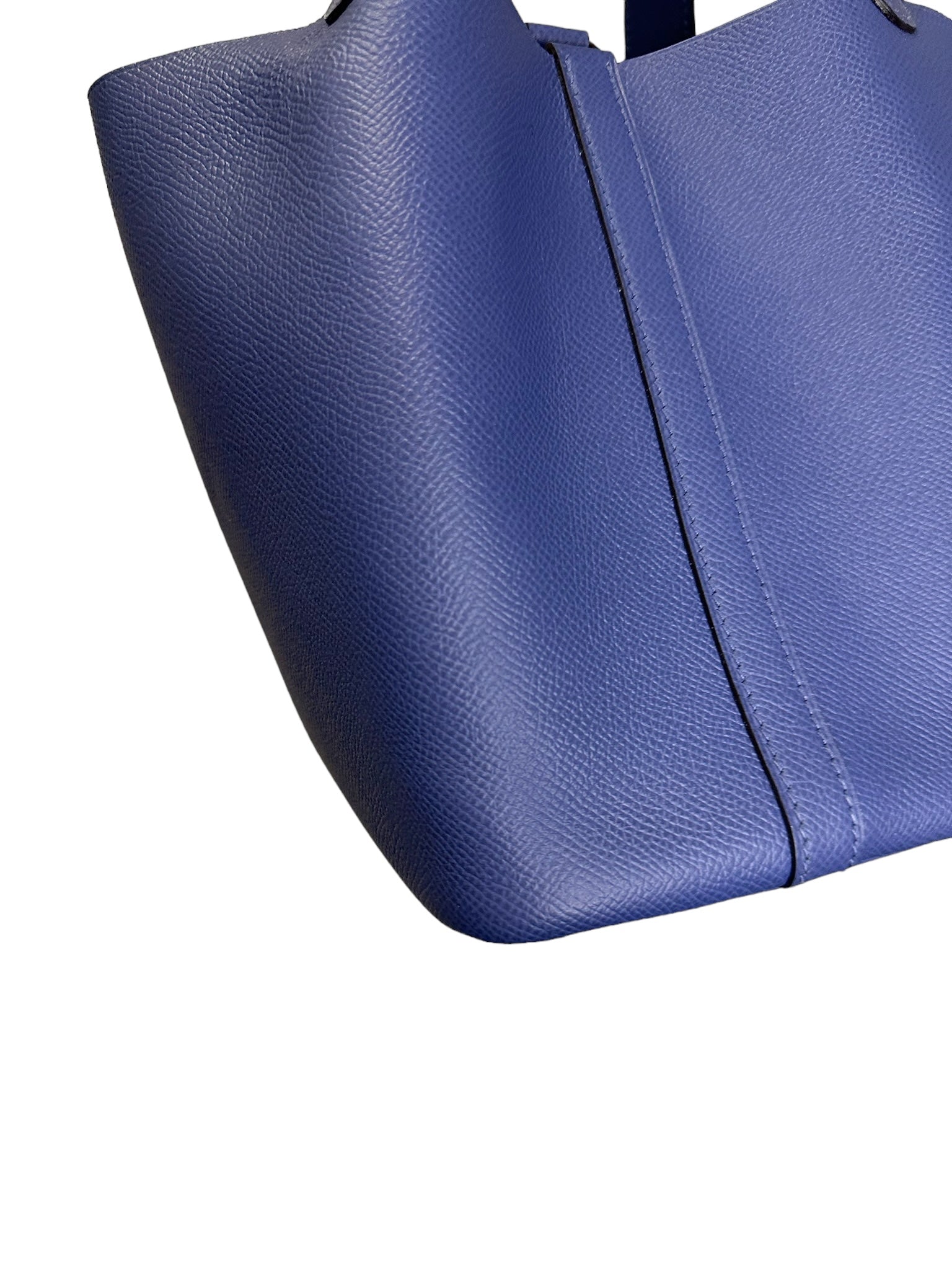 HERMES - Bleu Encre Brique Epsom Tressage De Cuir Picotin Lock 18 PHW