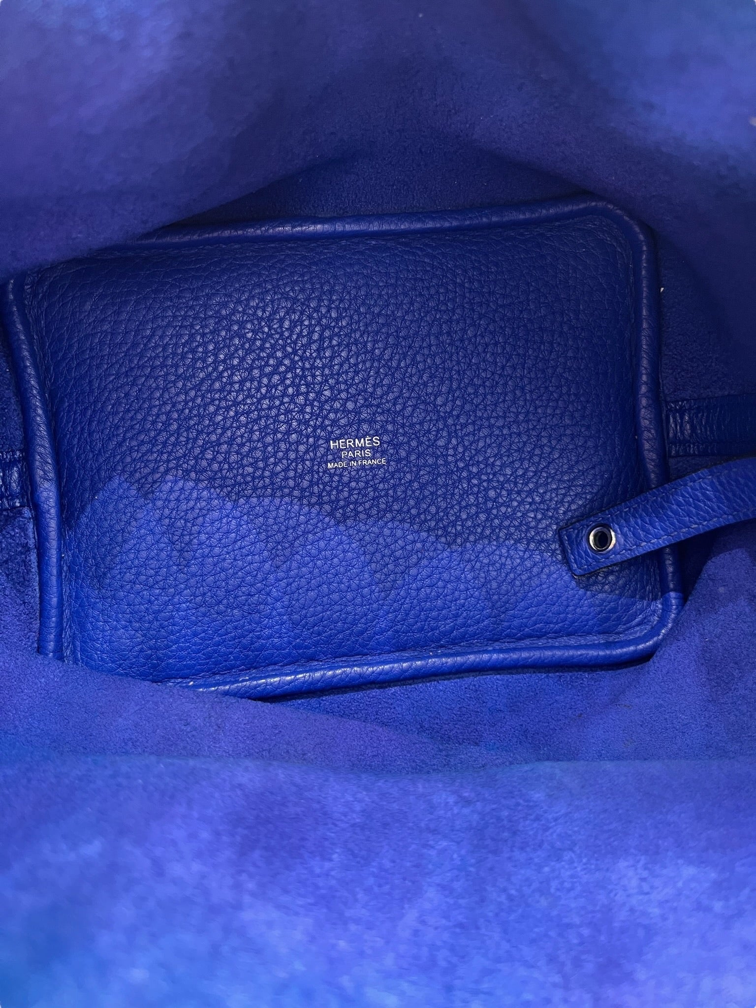 HERMES - Electric Blue Taurillon Clemence Picotin 18 Handbag
