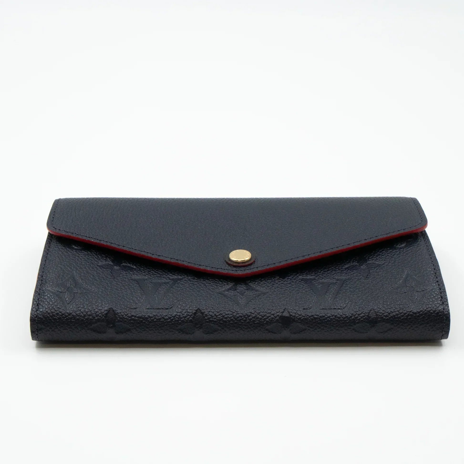 Louis Vuitton SARAH WALLET MONOGRAM EMPREINTE LEATHER 19CM BLACK RED