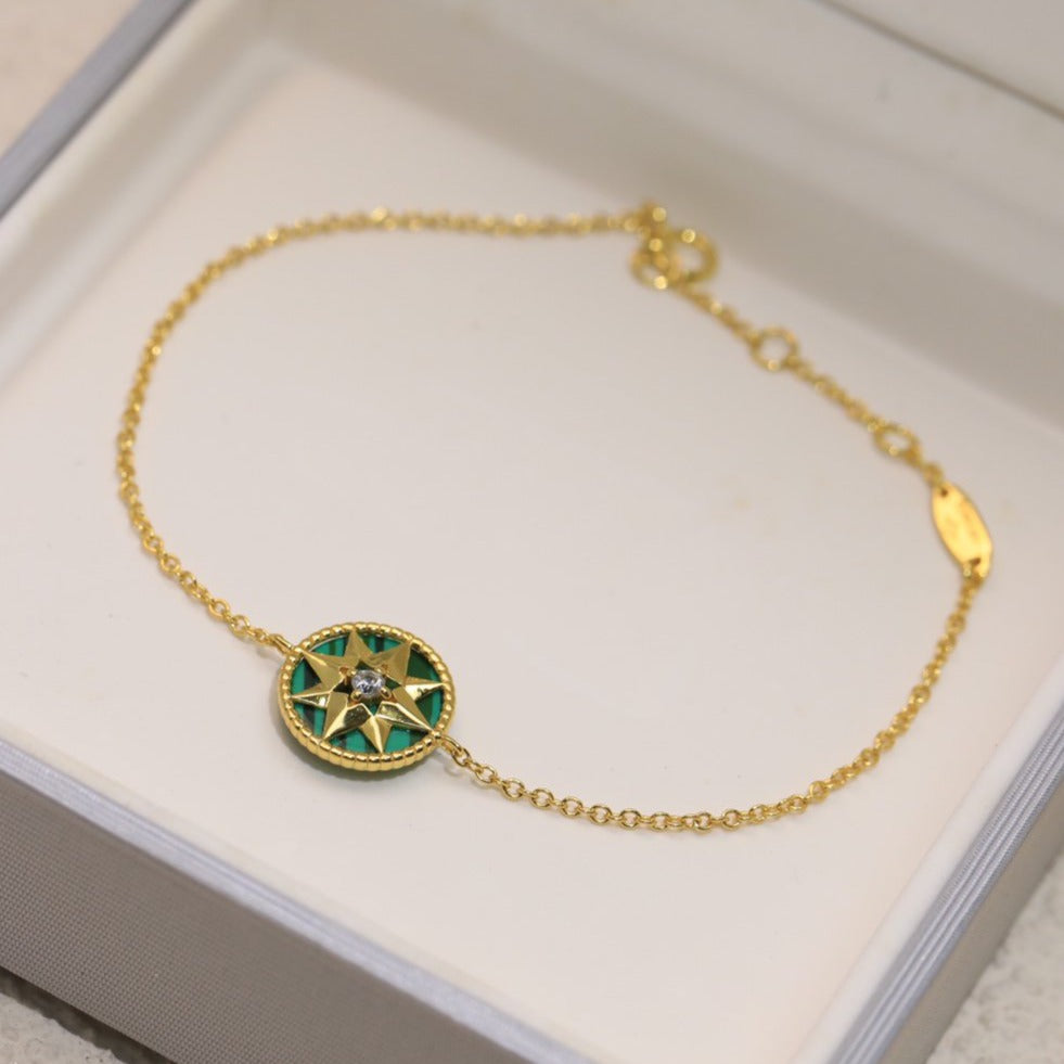 DIOR LUCKY STAR 1 DIAMOND GREEN GOLD BRACELET