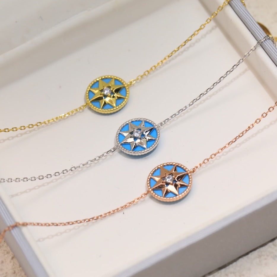 DIOR LUCKY STAR 1 DIAMOND BLUE GOLD BRACELET