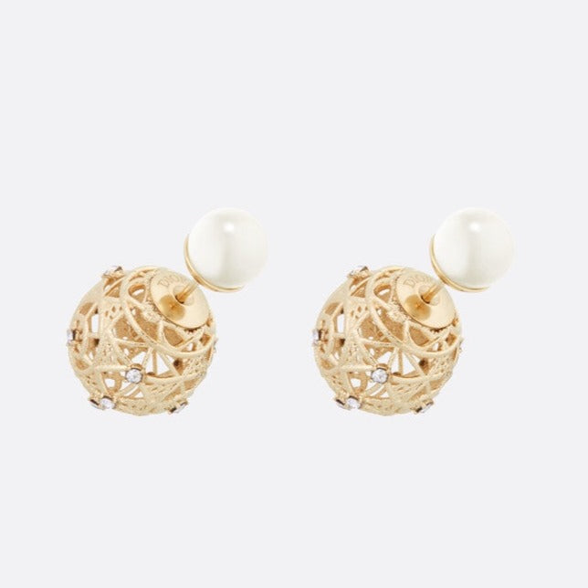 DIOR TRIBALES PEARL GOLD DIAMOND EARRINGS