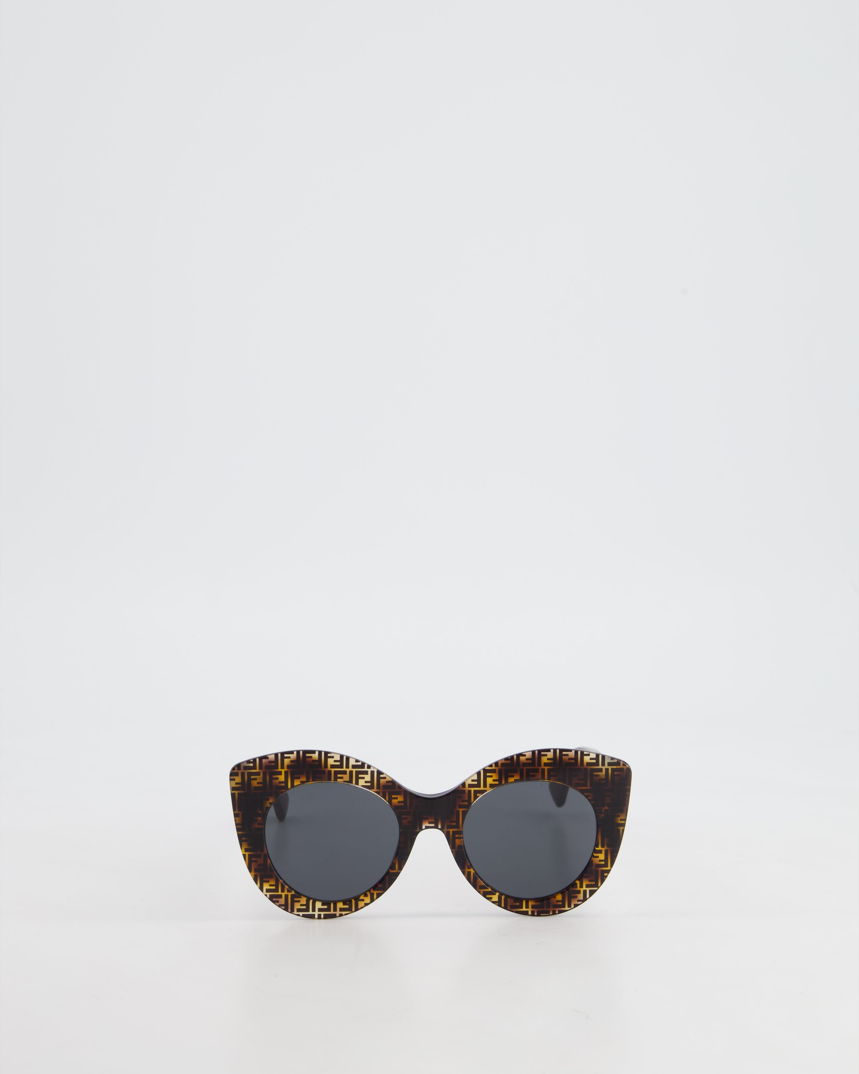 Fendi Brown Logo Cat Eye Oversized Sunglasses