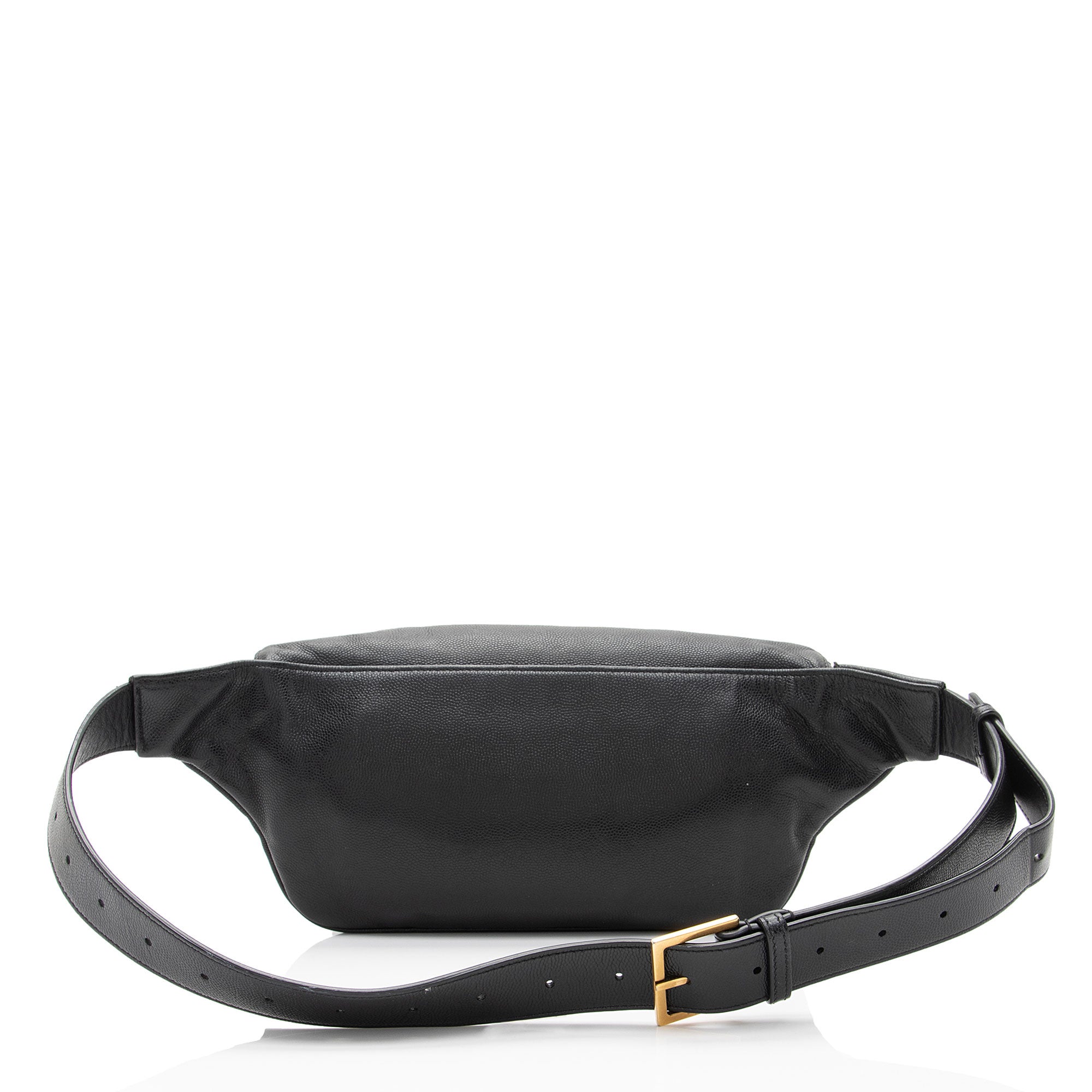 Saint Laurent Grain de Poudre Monogram Cassandre Belt Bag (SHF-Gvv9El)