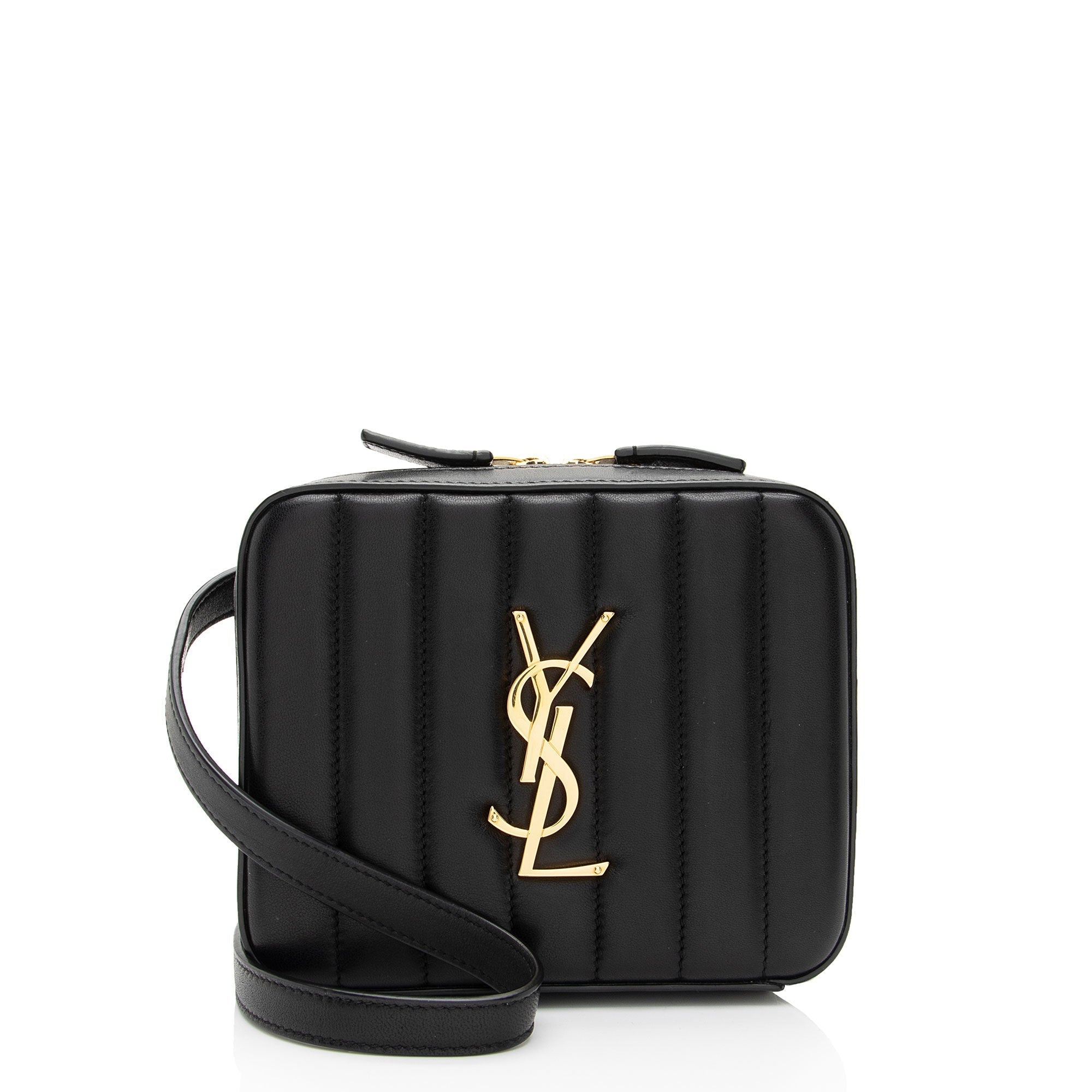 Saint Laurent Matalasse Calfskin Monogram Vicky Belt Bag (SHF-UFp2hO)