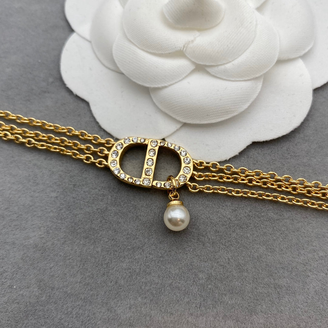 DIOR WOMEN 30 MONTAIGNE NECKLACE GOLD-FINISH METAL