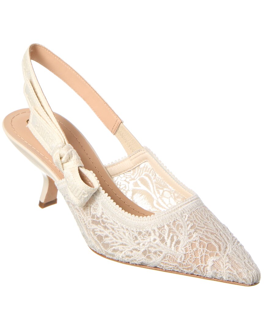 Dior J'Adior Lace & Leather Slingback Pump