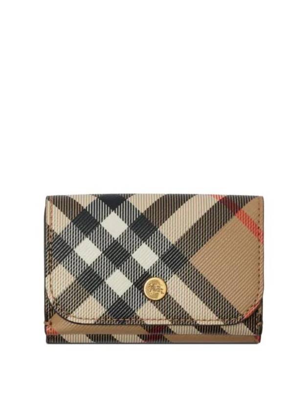 Burberry Check Half Wallet Beige