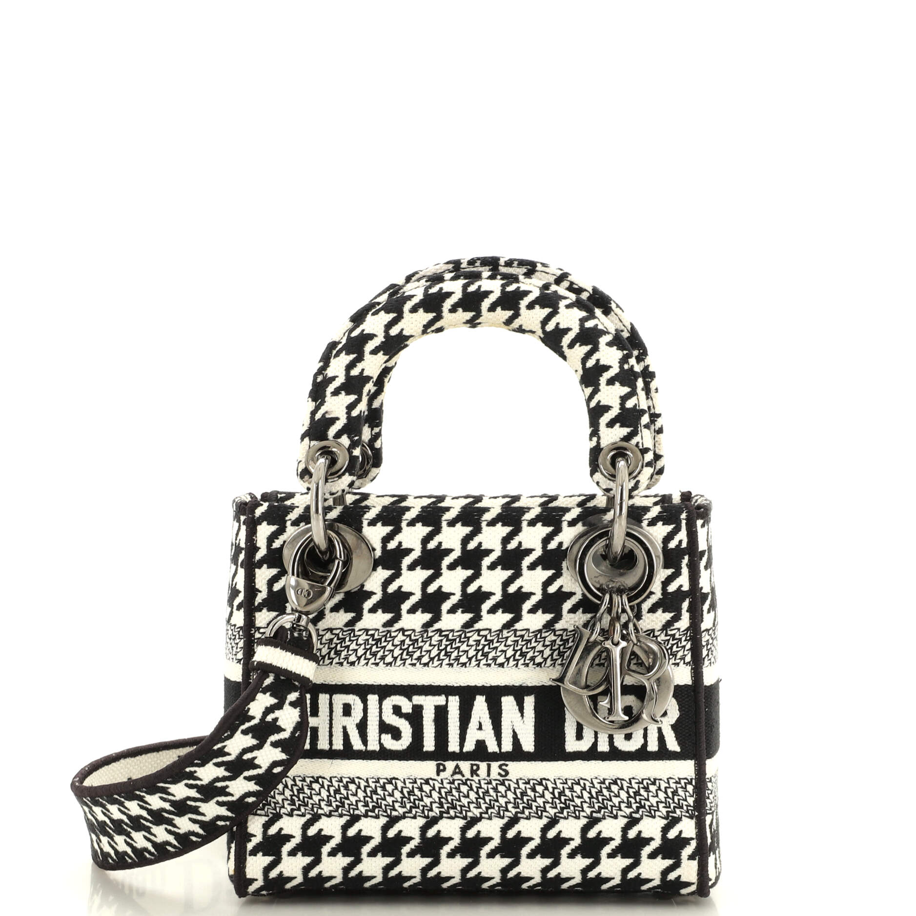 Dior Lady D-Lite Bag Houndstooth Canvas Mini
