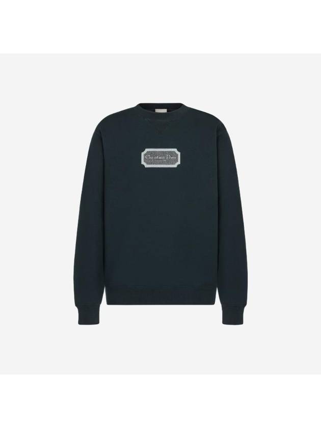 Contrast Couture Embroidery Sweatshirt Green Dior