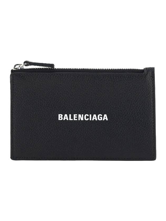 Balenciaga Logo Print Cash Card Wallet Black