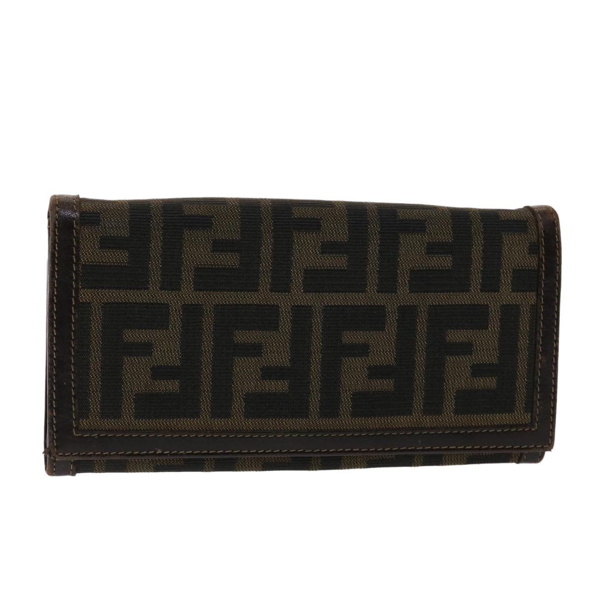 FENDI Zucca Canvas Long Wallet Black Brown 2309-30851/088 ac2046