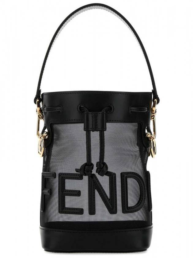 Fendi Mon Tresor Mesh Small Bucket Bag Black