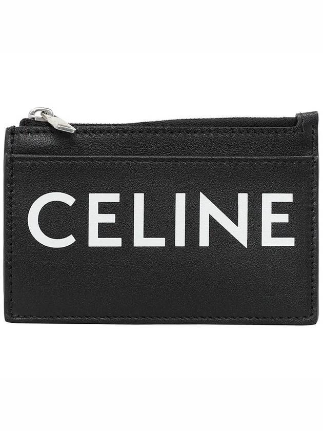 CELINE Logo Zipper Card Wallet Black