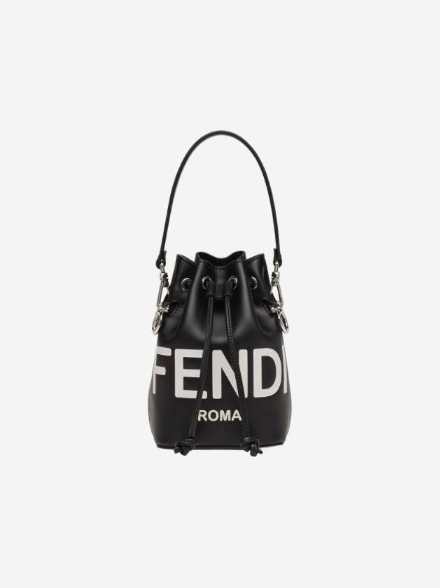 Fendi Roma Mon Tresor Leather Small Bucket Bag Black