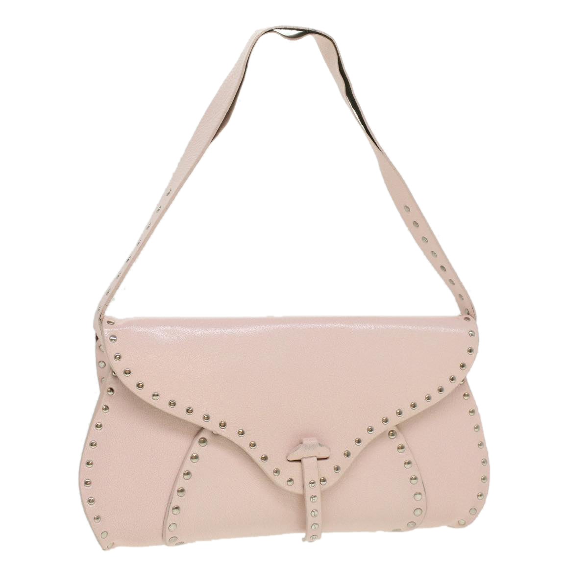 CELINE Studs Shoulder Bag Leather Pink CE00/23 am3799