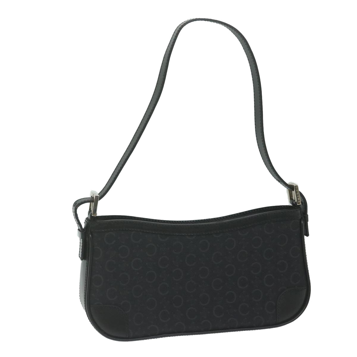 CELINE C Macadam Canvas Shoulder Bag Black am5538