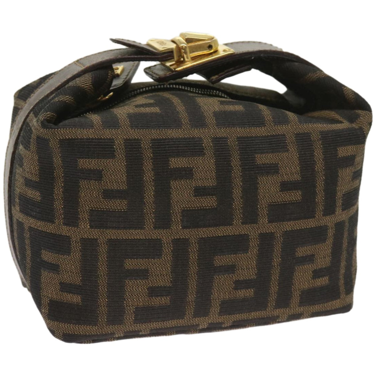 FENDI Zucca Canvas Mini Hand Bag Black Brownam5871A