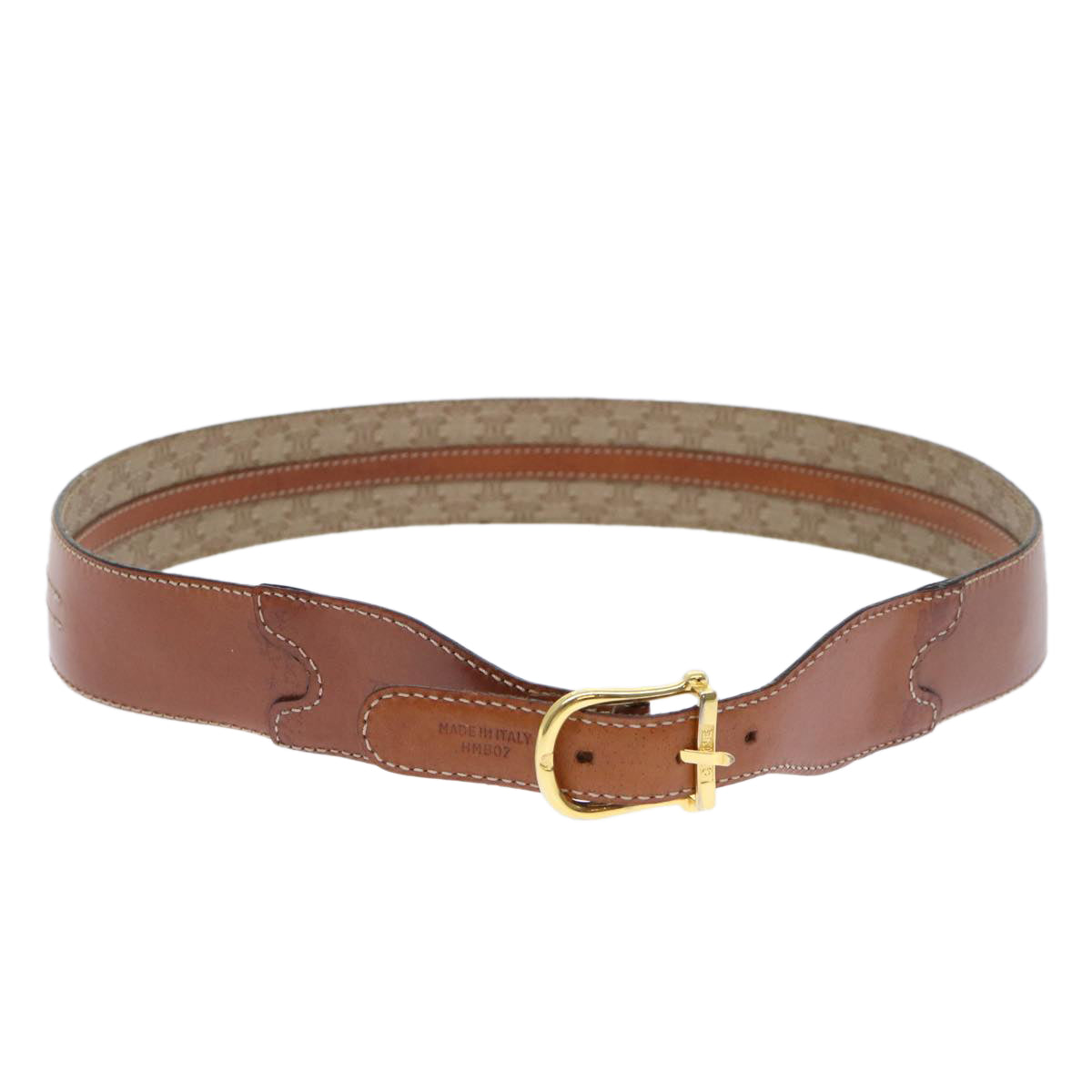 CELINE Macadam Canvas Belt 31.5"" Beige ar10052B