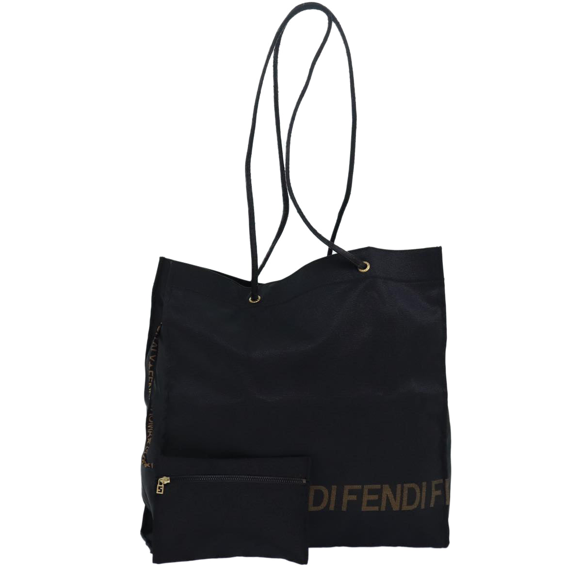 FENDI Tote Bag Nylon Black Goldar12397