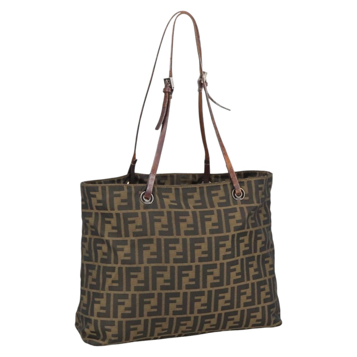 FENDI Zucca Canvas Tote Bag Brown Blackar12958