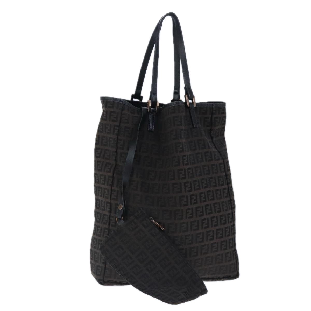 FENDI Zucchino Canvas Tote Bag Brownar12959