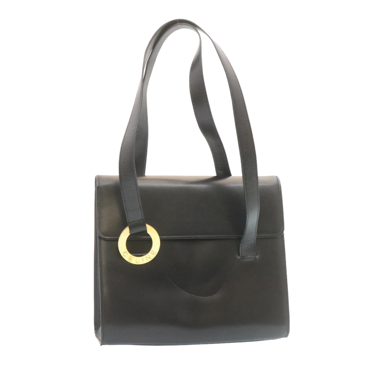 CELINE Shoulder Bag Leather Black ar5783