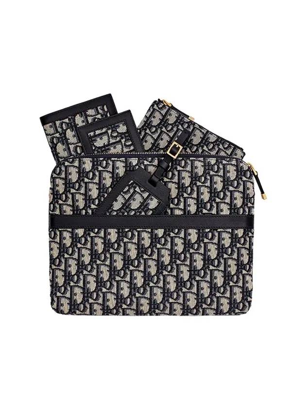 Diortravel Oblique Clutch Bag Kit Blue Dior