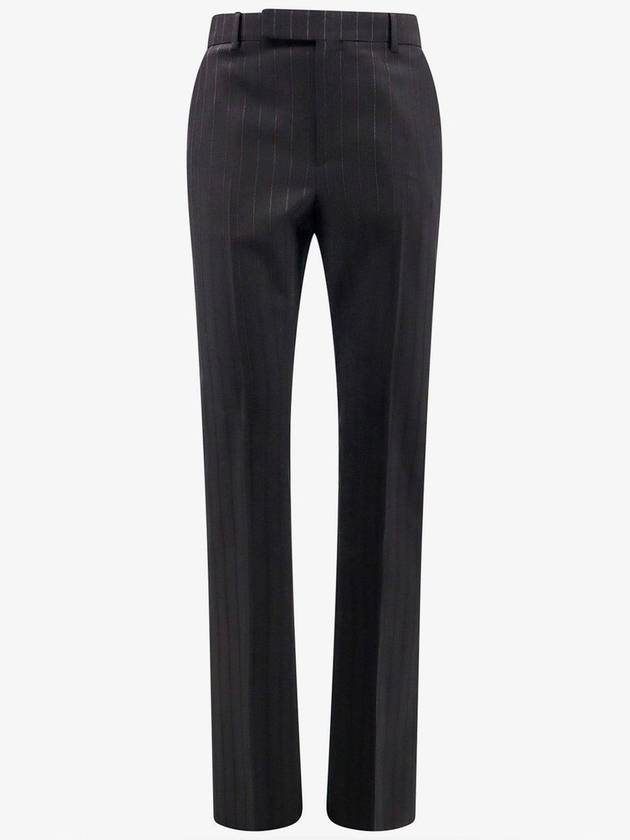 CELINE Striped Wool Flare Slacks Black