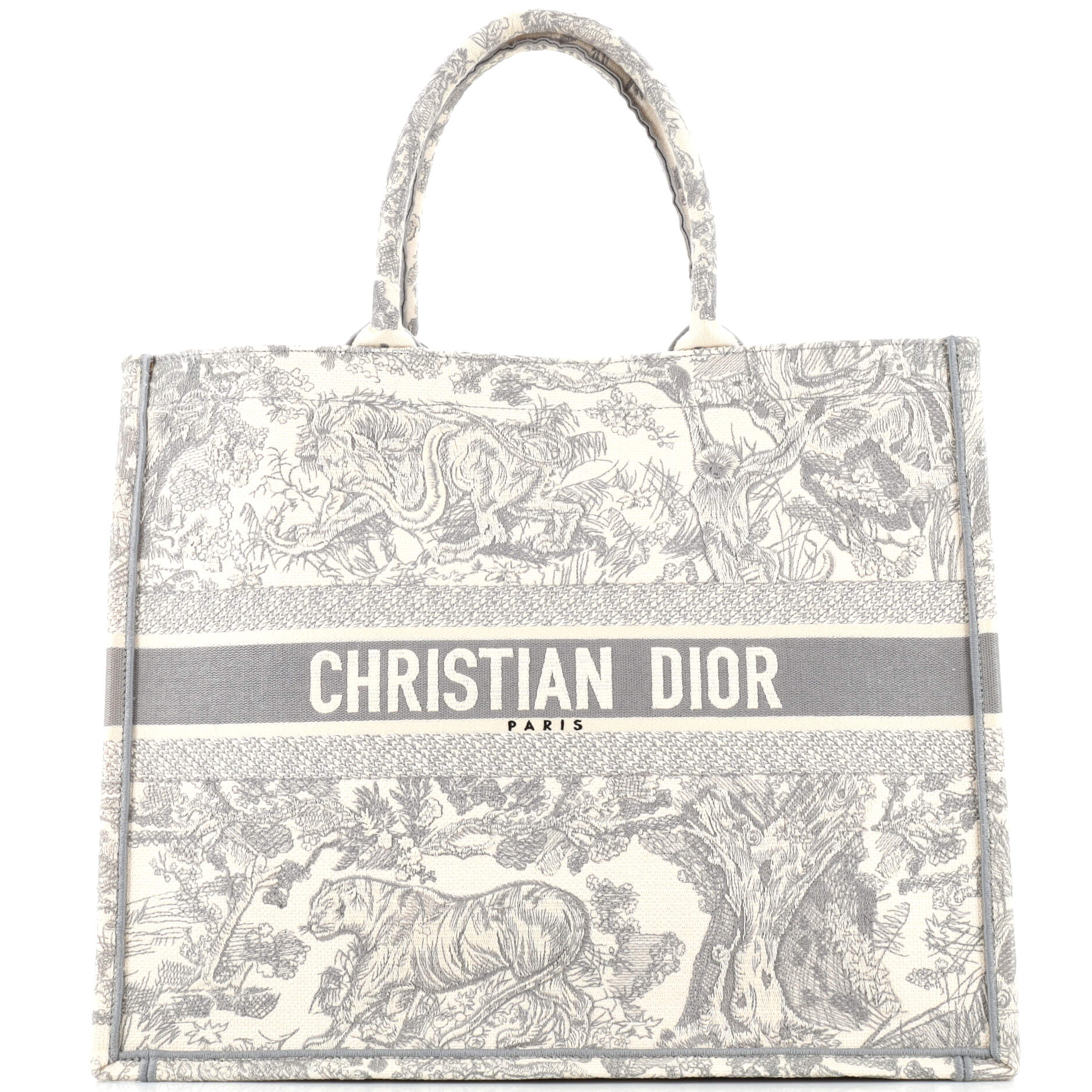 Dior Book Tote Embroidered Canvas Large