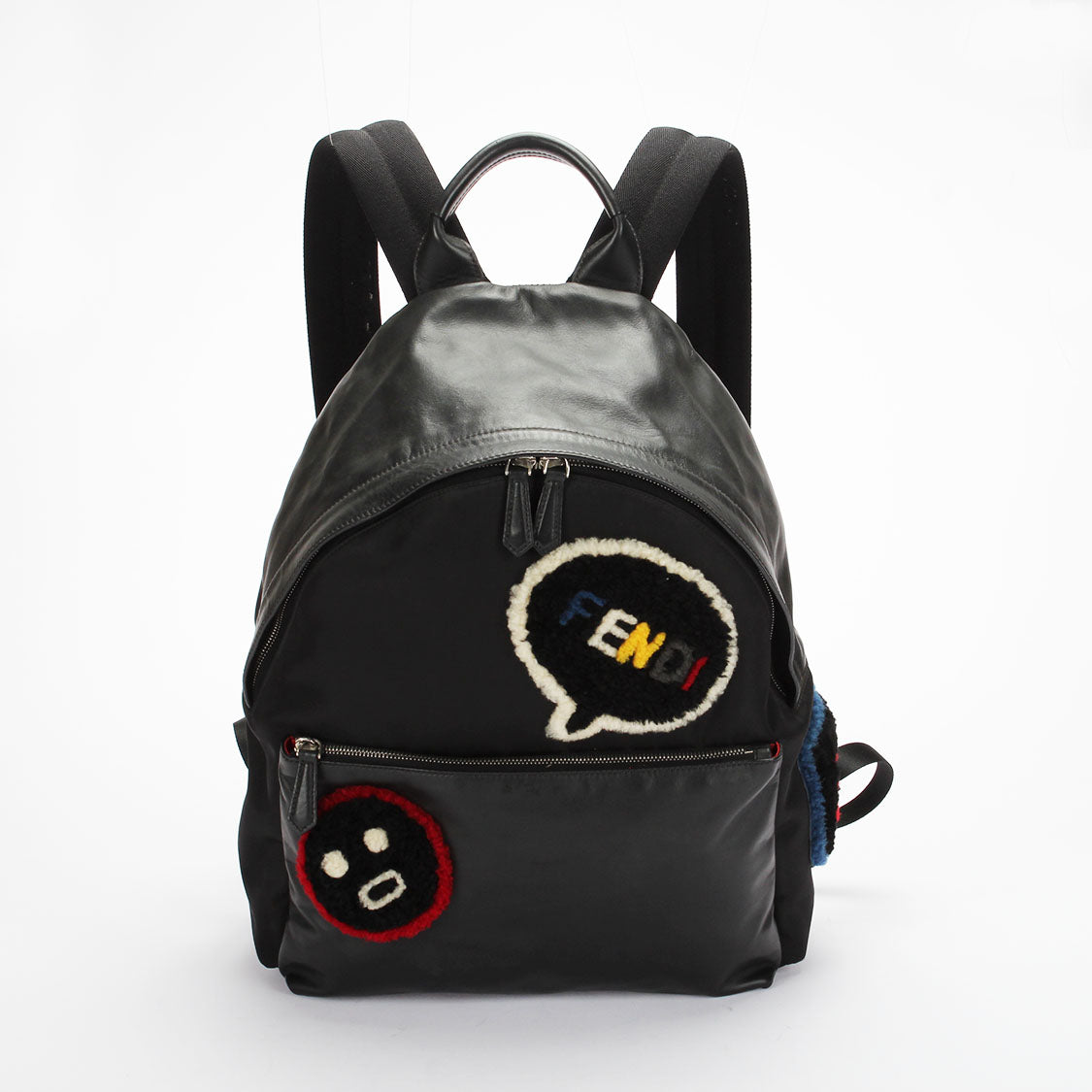 Fendi Shearling Emoticon Nylon Backpack - '10s