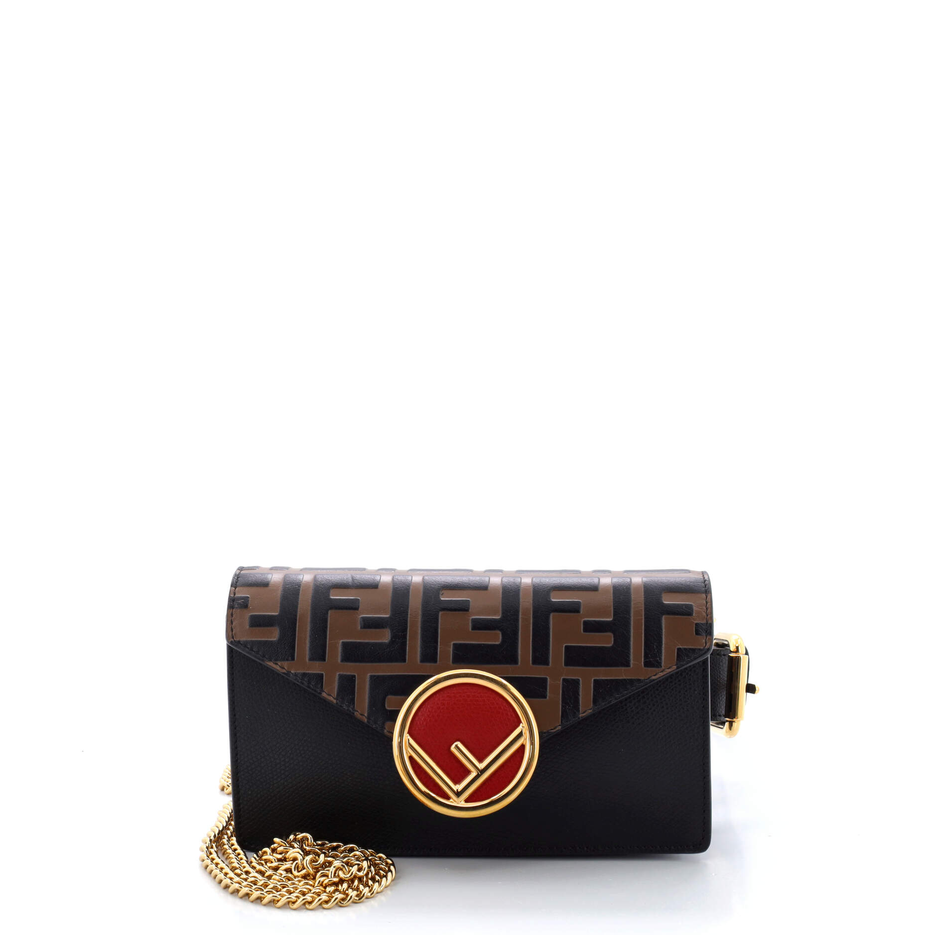 FENDI F is Convertible Belt Bag Leather with Zucca Embossed Detail