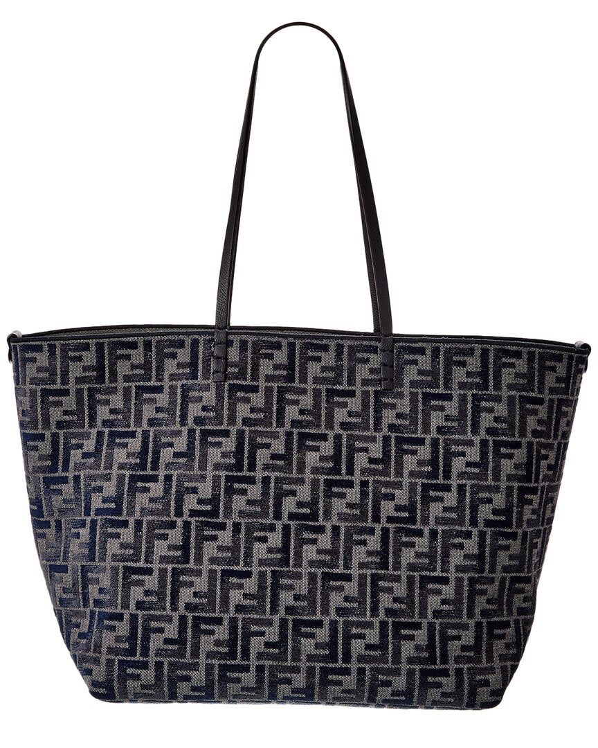 FENDI Roll Large FF Canvas & Leather Tote