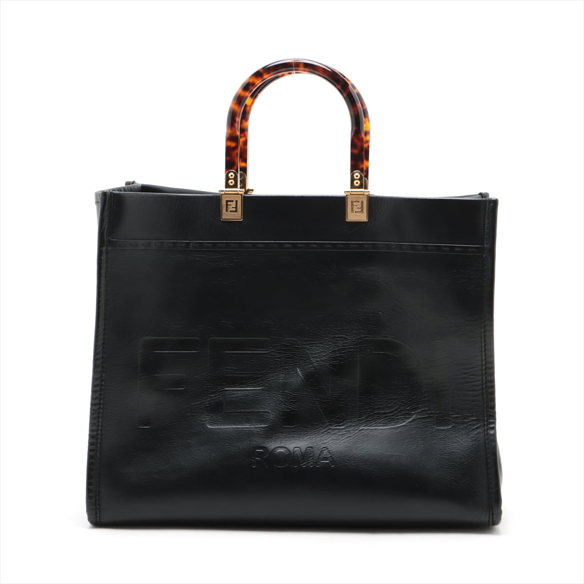 Fendi Sunshine Leather Bag Black 8BH386 Fender