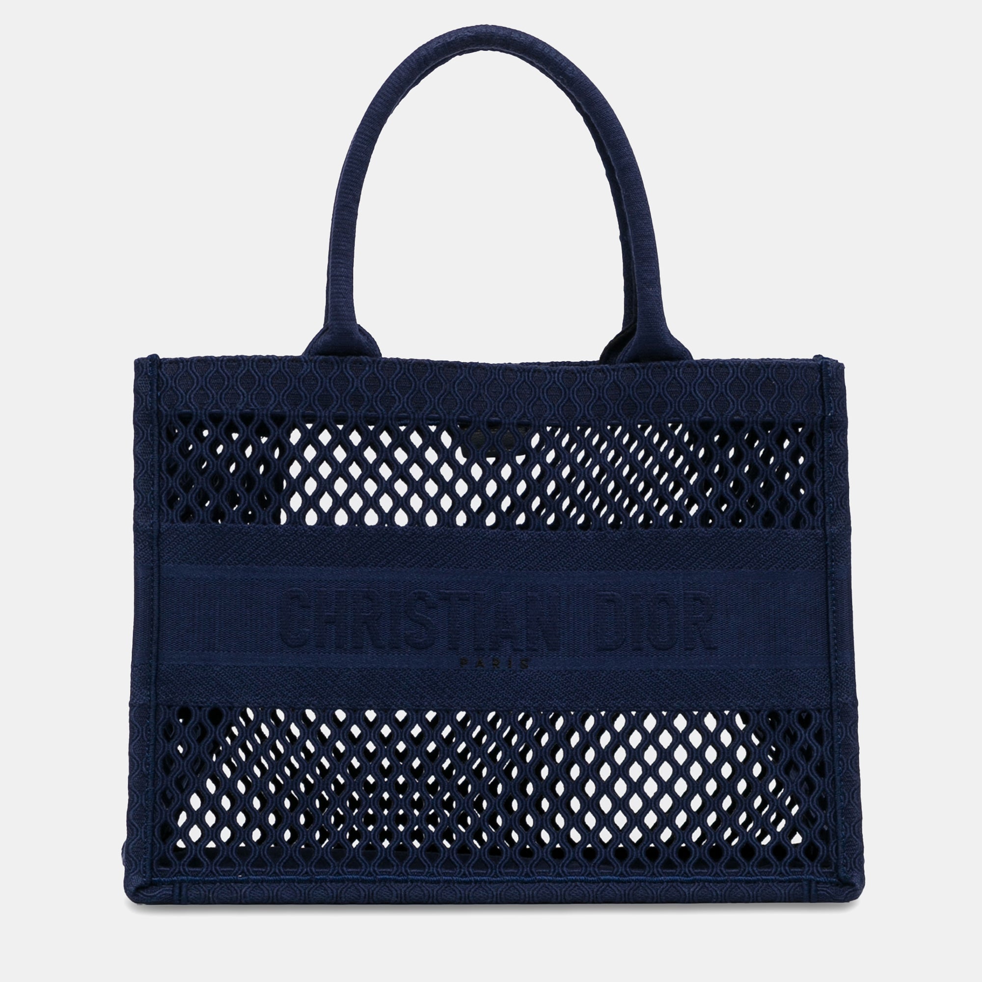 Dior Blue Medium Mesh Book Tote Bag