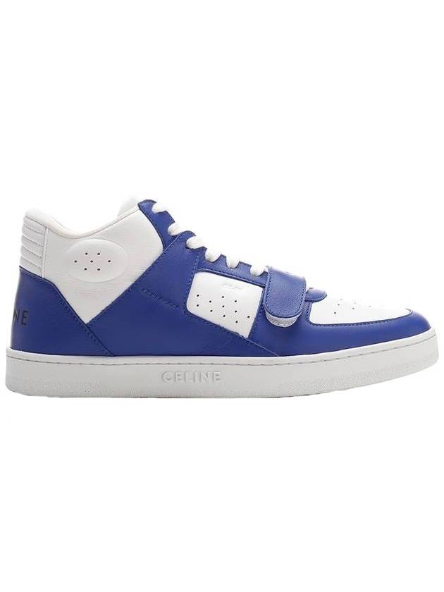 CELINE Velcro CT 02 Mid Top Sneakers Optic White Blue