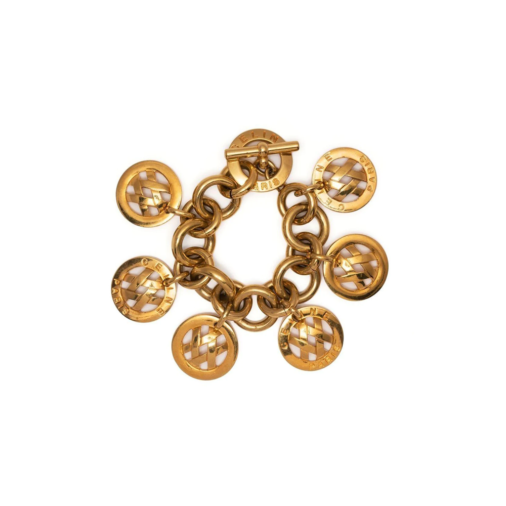 CELINE Curb Chain Charm Bracelet