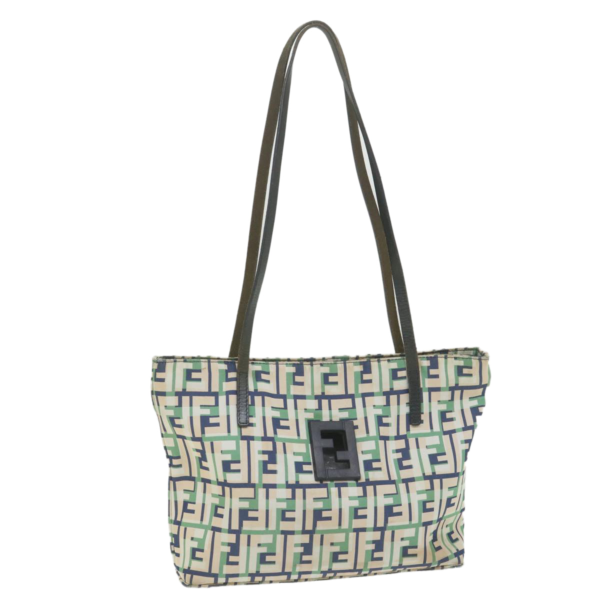 FENDI Zucca Canvas Tote Bag Greenbs10046