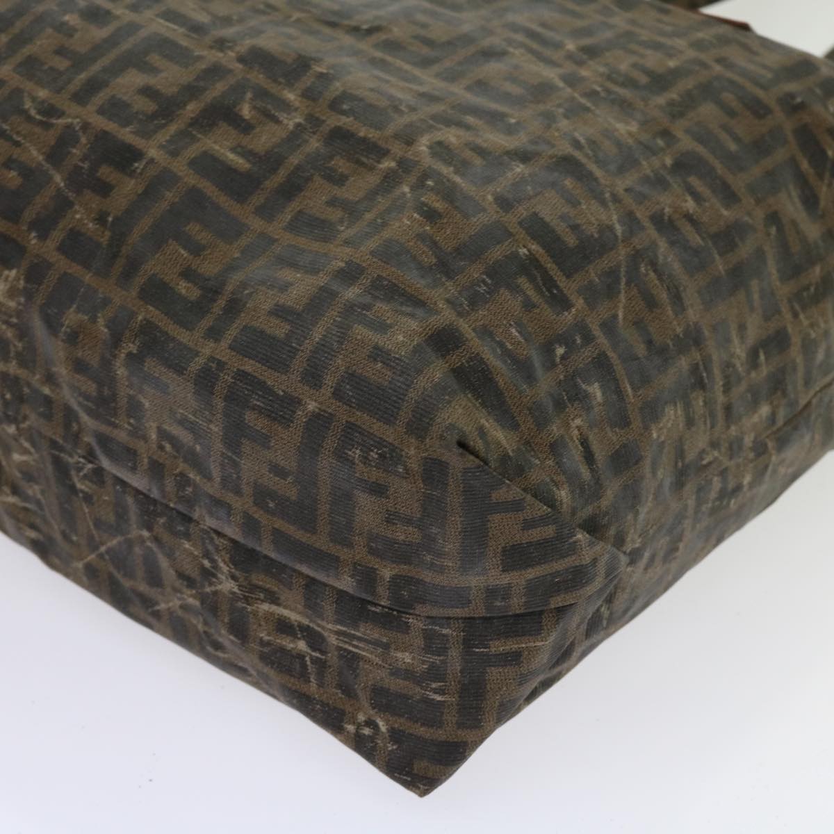 FENDI Zucca Canvas Shoulder Bag Coated Canvas 2Set Brown Blackbs10493