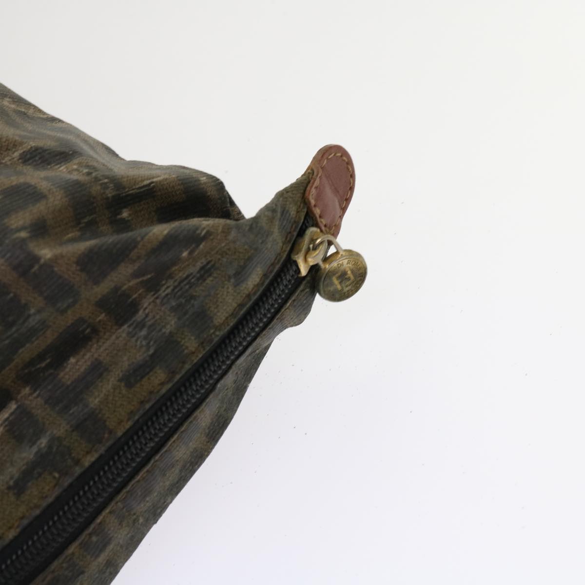 FENDI Zucca Canvas Shoulder Bag Coated Canvas 2Set Brown Blackbs10493