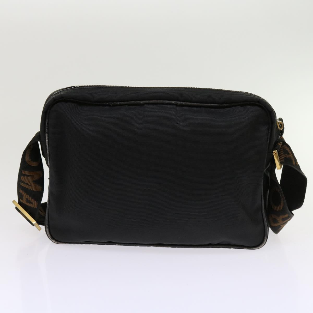 FENDI Zucca Canvas Shoulder Bag Coated Canvas 2Set Brown Blackbs10493