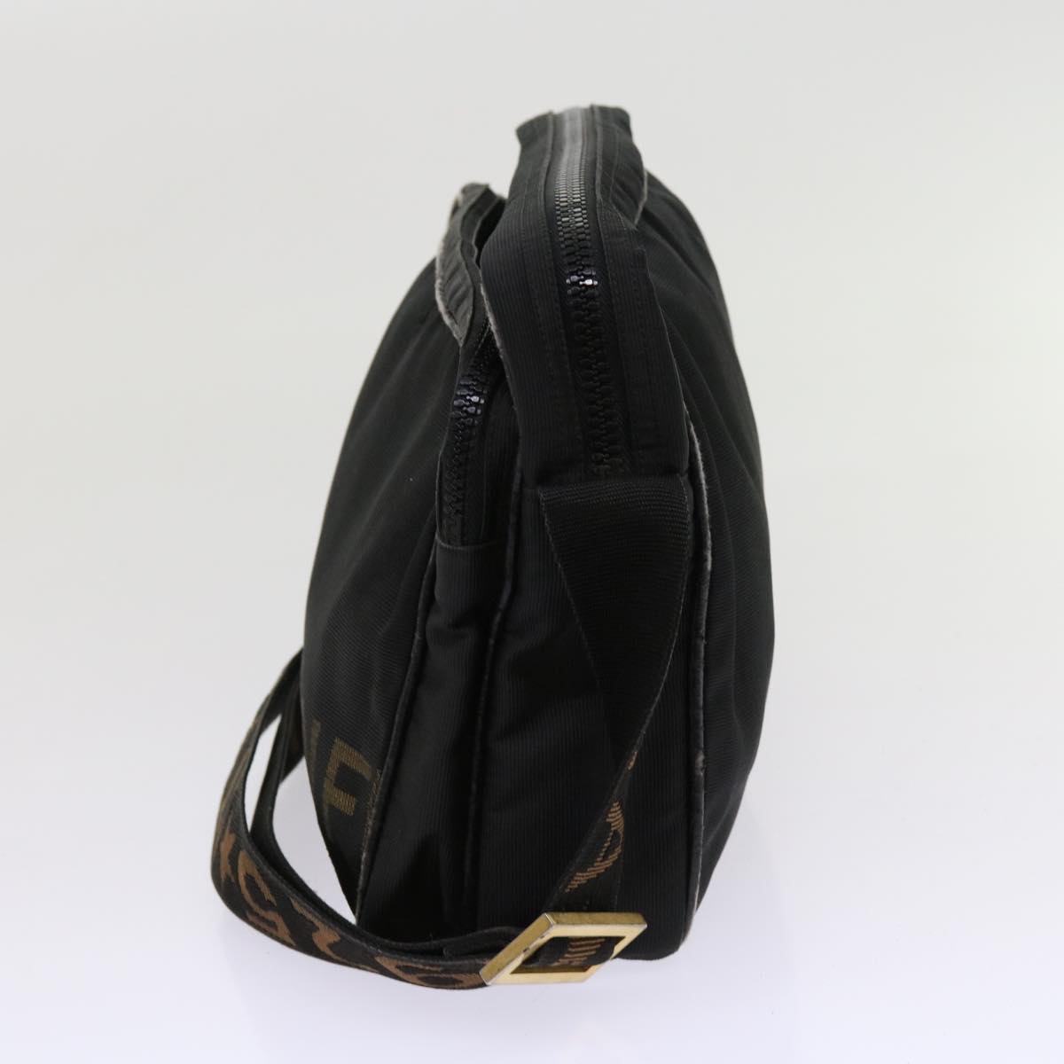 FENDI Zucca Canvas Shoulder Bag Coated Canvas 2Set Brown Blackbs10493