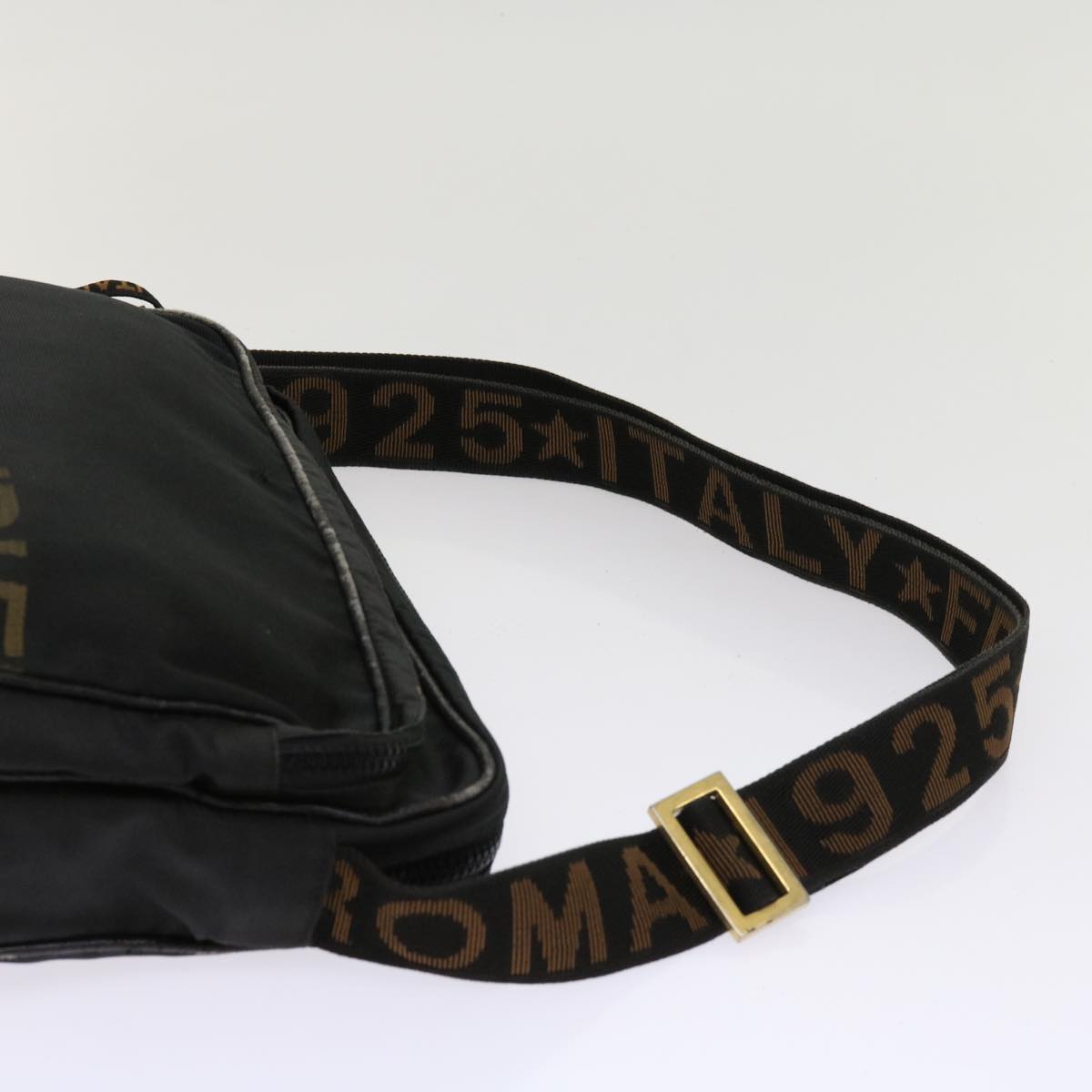 FENDI Zucca Canvas Shoulder Bag Coated Canvas 2Set Brown Blackbs10493