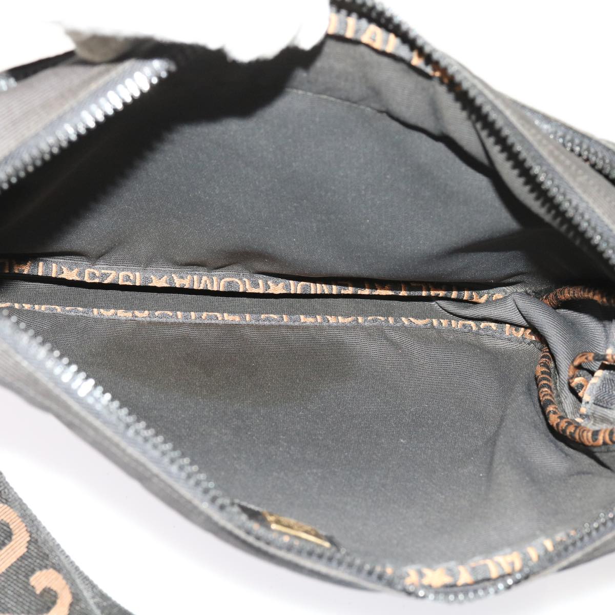 FENDI Zucca Canvas Shoulder Bag Coated Canvas 2Set Brown Blackbs10493