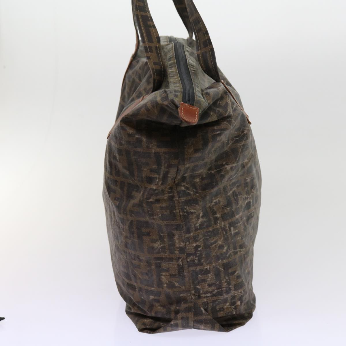 FENDI Zucca Canvas Shoulder Bag Coated Canvas 2Set Brown Blackbs10493