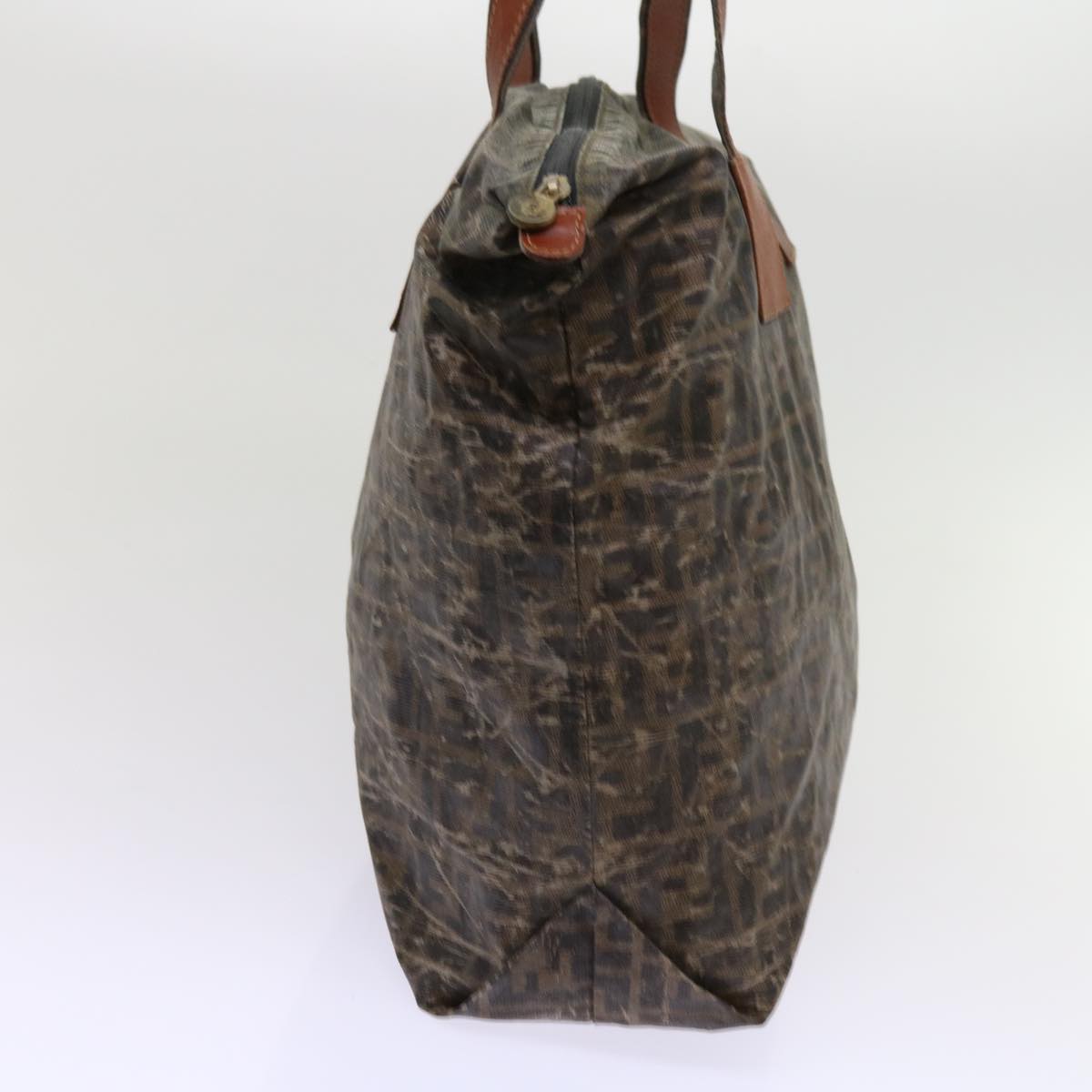 FENDI Zucca Canvas Shoulder Bag Coated Canvas 2Set Brown Blackbs10493