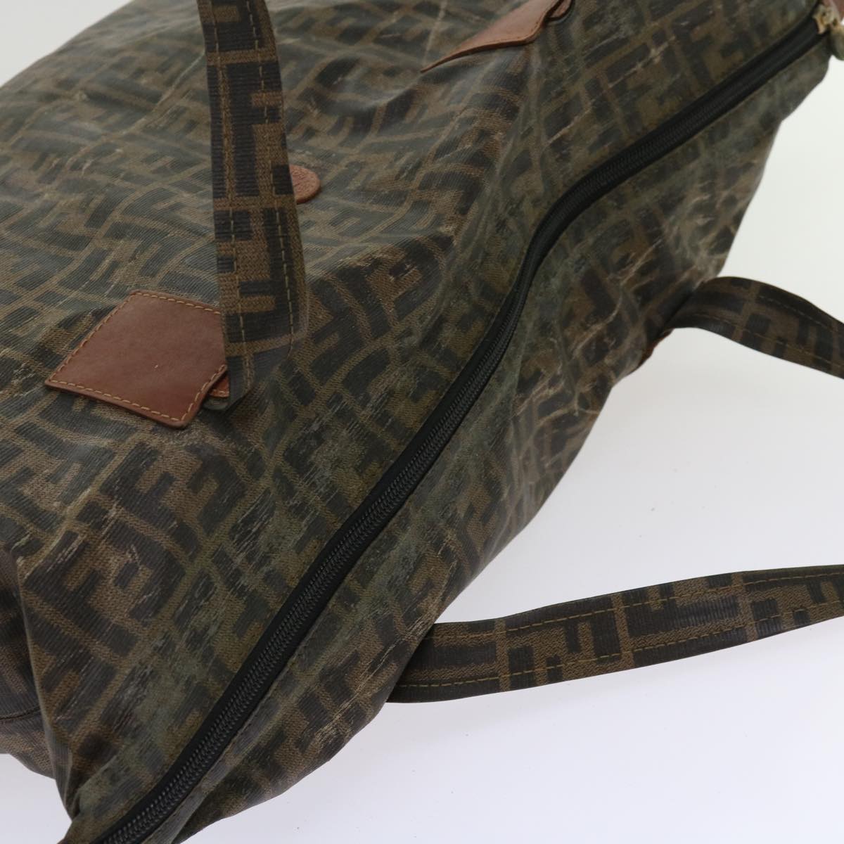 FENDI Zucca Canvas Shoulder Bag Coated Canvas 2Set Brown Blackbs10493