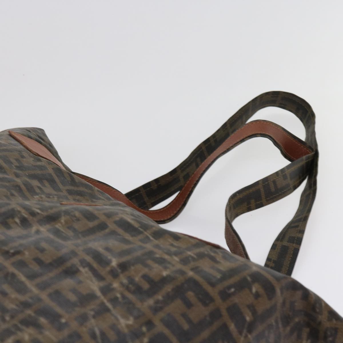 FENDI Zucca Canvas Shoulder Bag Coated Canvas 2Set Brown Blackbs10493