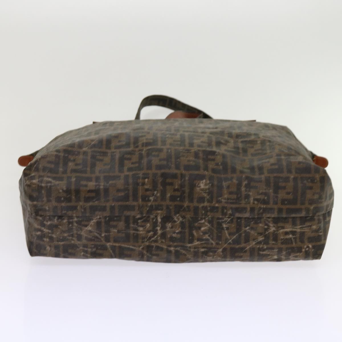 FENDI Zucca Canvas Shoulder Bag Coated Canvas 2Set Brown Blackbs10493