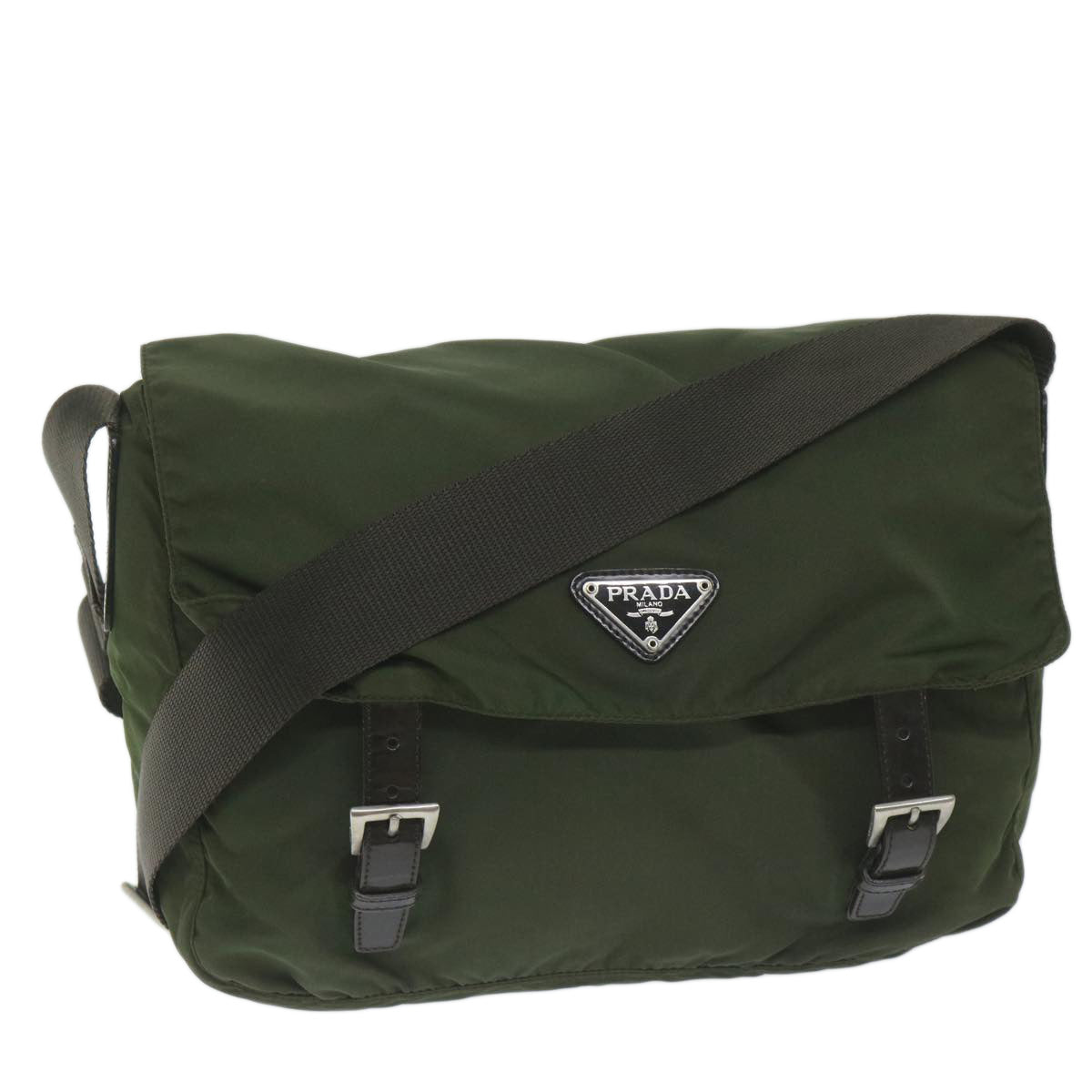 PRADA Shoulder Bag Nylon Green bs11395